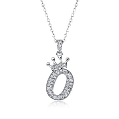 925 Silver Initial Necklace Sparkling Full Moissanite Diamond Pendant Charm Necklaces for Women Letter Name Choker Jewelry Gift