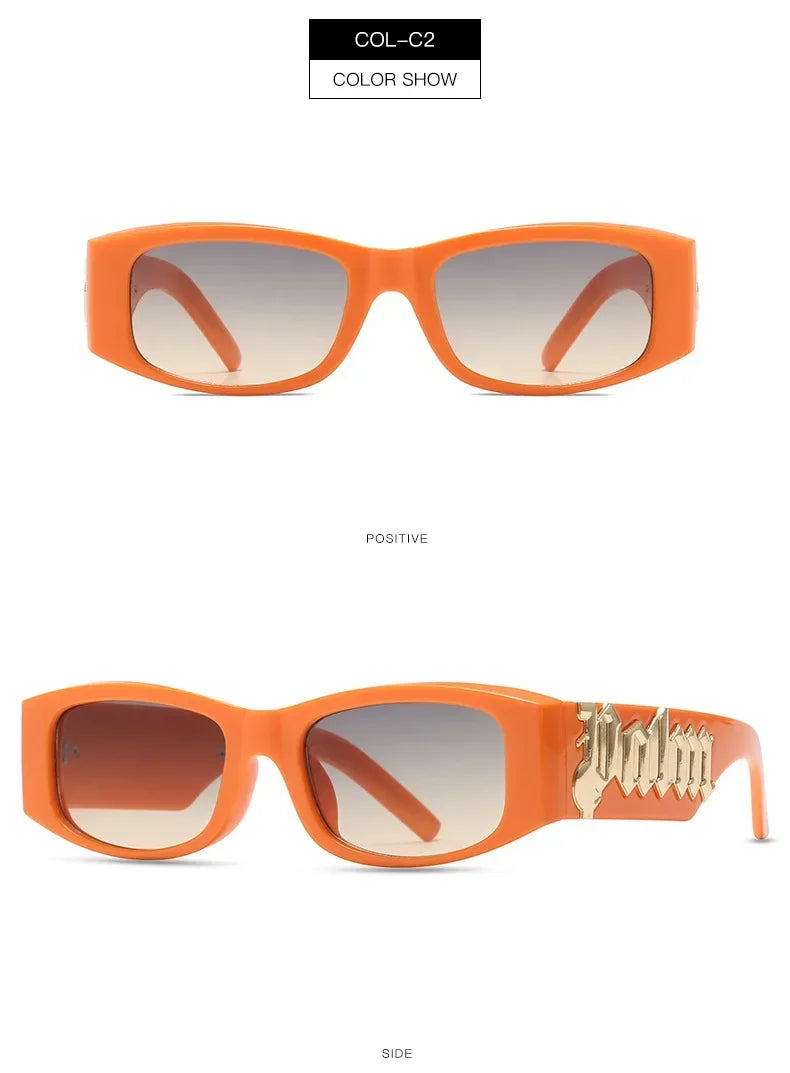 2024 Vintage Luxury Square Sunglasses Women Fashion Letters Sun Glasses Classic Retro Shades Outdoor Travel Male Eyewear UV400