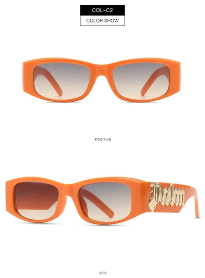 2024 Vintage Luxury Square Sunglasses Women Fashion Letters Sun Glasses Classic Retro Shades Outdoor Travel Male Eyewear UV400