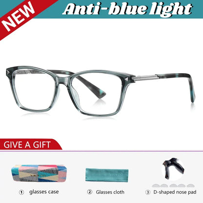 Fashion Personalized Geometric Simple Design Women's Anti-Blue Light Reading Glasses Men Customizable Prescription LS222
