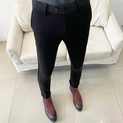 2025 Autumn Winter New Casual Woolen Suit Pants High Quality Slim Fit Dress Pants Men's Formal Business Office Social Trousers