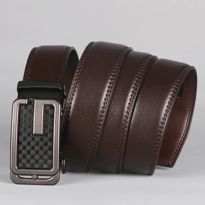 Versatile Men's Leather Belt With Micro Adjustable Feature, Ideal For Dressing Up Any Outfit, Great Gift Option For Any Occasion