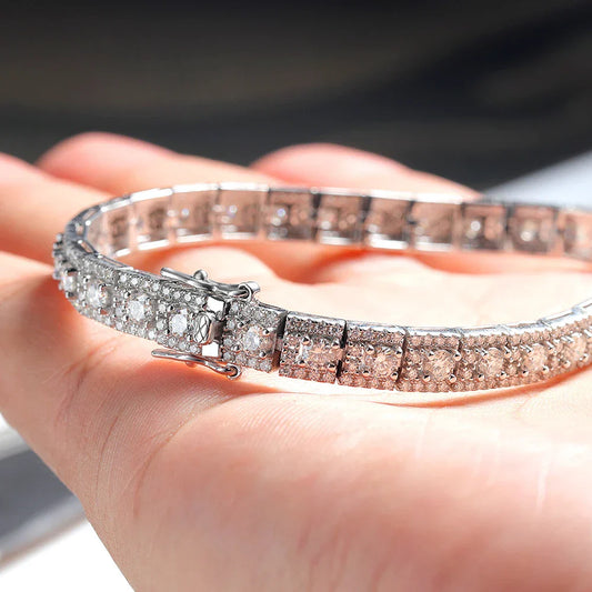Bracelet de tennis entièrement en moissanite pour femmes, en argent sterling S925, test de diamant réussi, luxueux et étincelant, cadeau de joaillerie fine