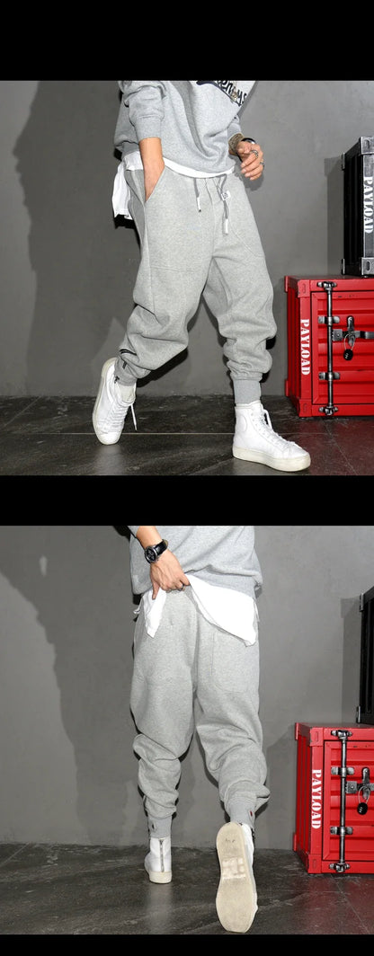 Spring Autumn Korean Fashion Streetwear Hip Hop Sweatpants Kpop Couple Jogging Pants Harajuku Black Sports Harem Joggers Men