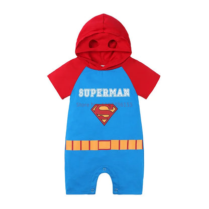 Spider Man Batman Captain Baby Rompers Newborn Baby Kawaii Cute Anime Cartoon Cosplay Costume Jumpsuit Cotton Clothes Kid Gift