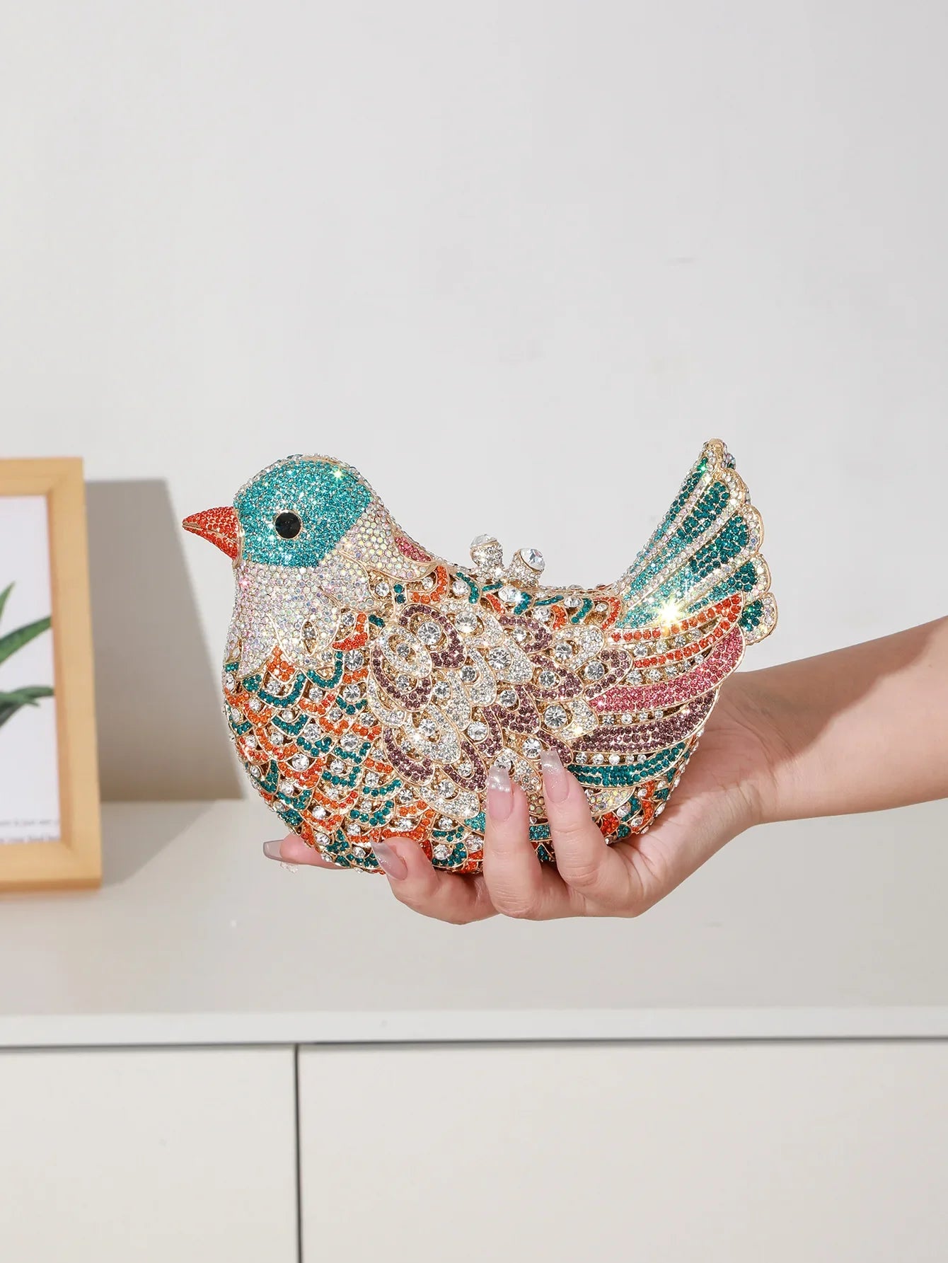 Birds Doves Animals Diamond Bags Rhinestone Dinner Bags Banquet Crystal Clutch Purse Luxury Designer Handbags Unique Party Bags