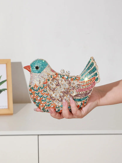 Birds Doves Animals Diamond Bags Rhinestone Dinner Bags Banquet Crystal Clutch Purse Luxury Designer Handbags Unique Party Bags