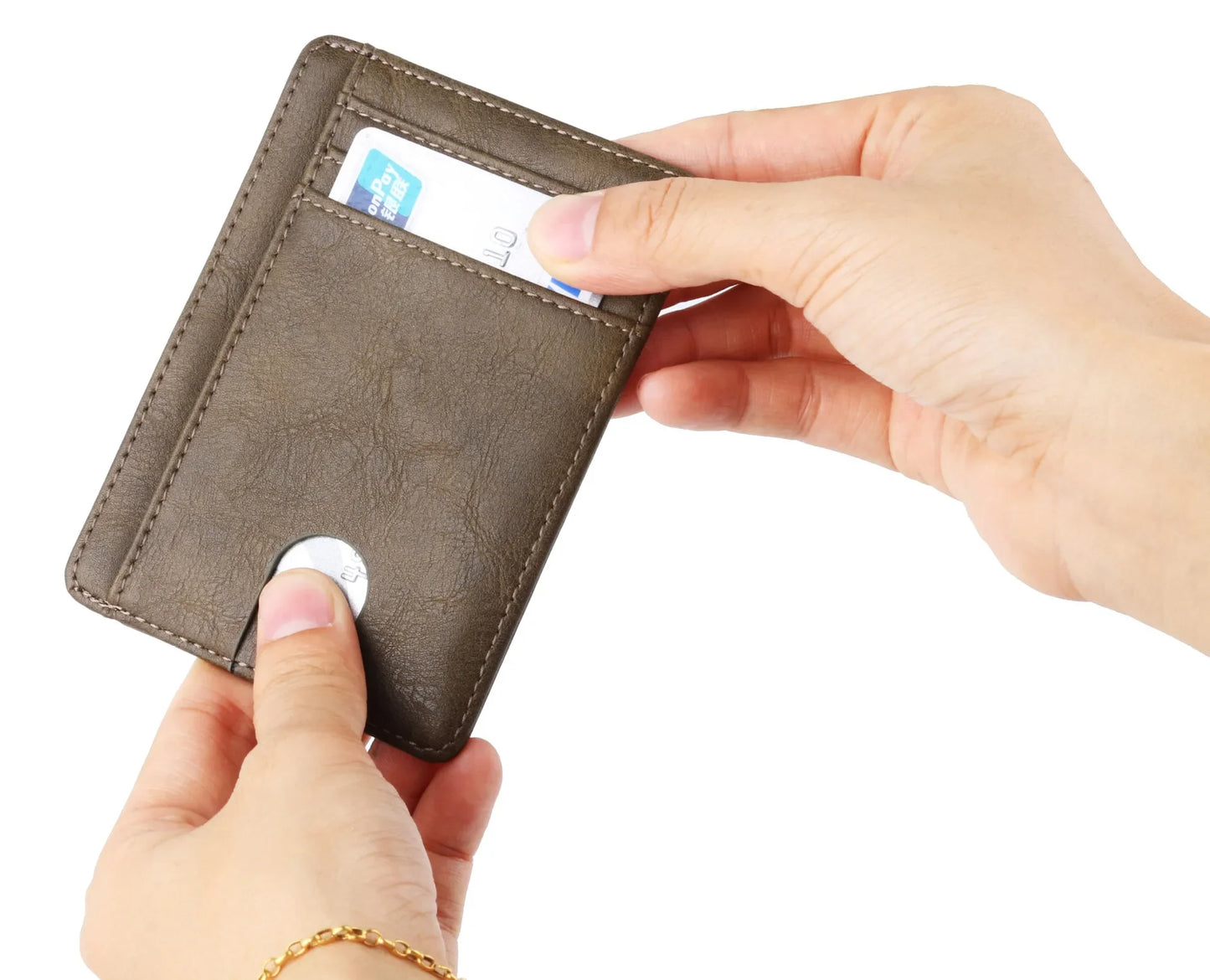 Blocking Wallet Business Card Cover for Case Super Thin Men Leather Credit Card Holder Card Travel Wallet Minimalist Wallet