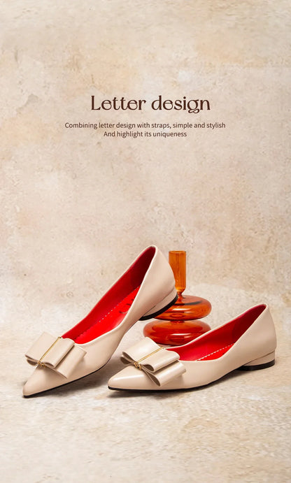 2025 Women's Flat Shoes New Black Pointed Bow Business Shoes Comfortable Commuting Women Shoes