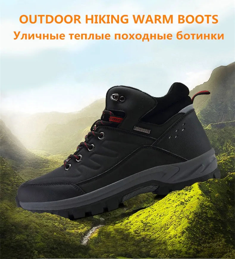 New Winter Men Boots Fur Warm Snow Boots Men Winter Boots Work Shoes Men waterproof Ankle Boots Outdoor Men's Sneakers Footwear