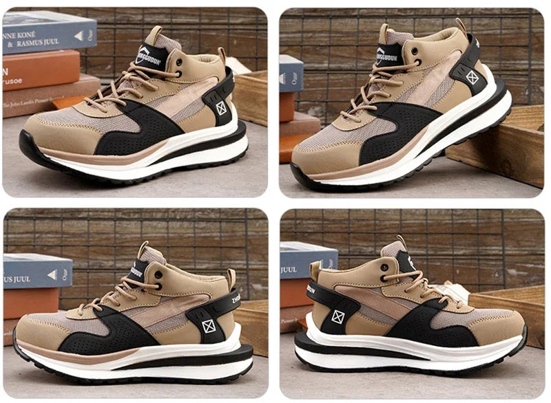 High Quality 2023 Fashion Work Boots Men Anti-puncture Safety Sneakers Steel Toe Cap Indestructible Protective Male Footwear