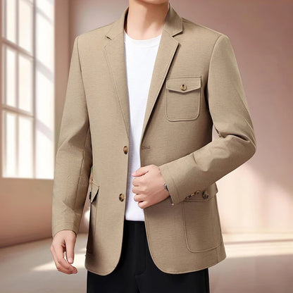 Spring Autumn High Quality Blazer Men Trend Slim Fit Breathable Suit Jackets Male Cotton Business Casual Solid Blazers Suit Coat