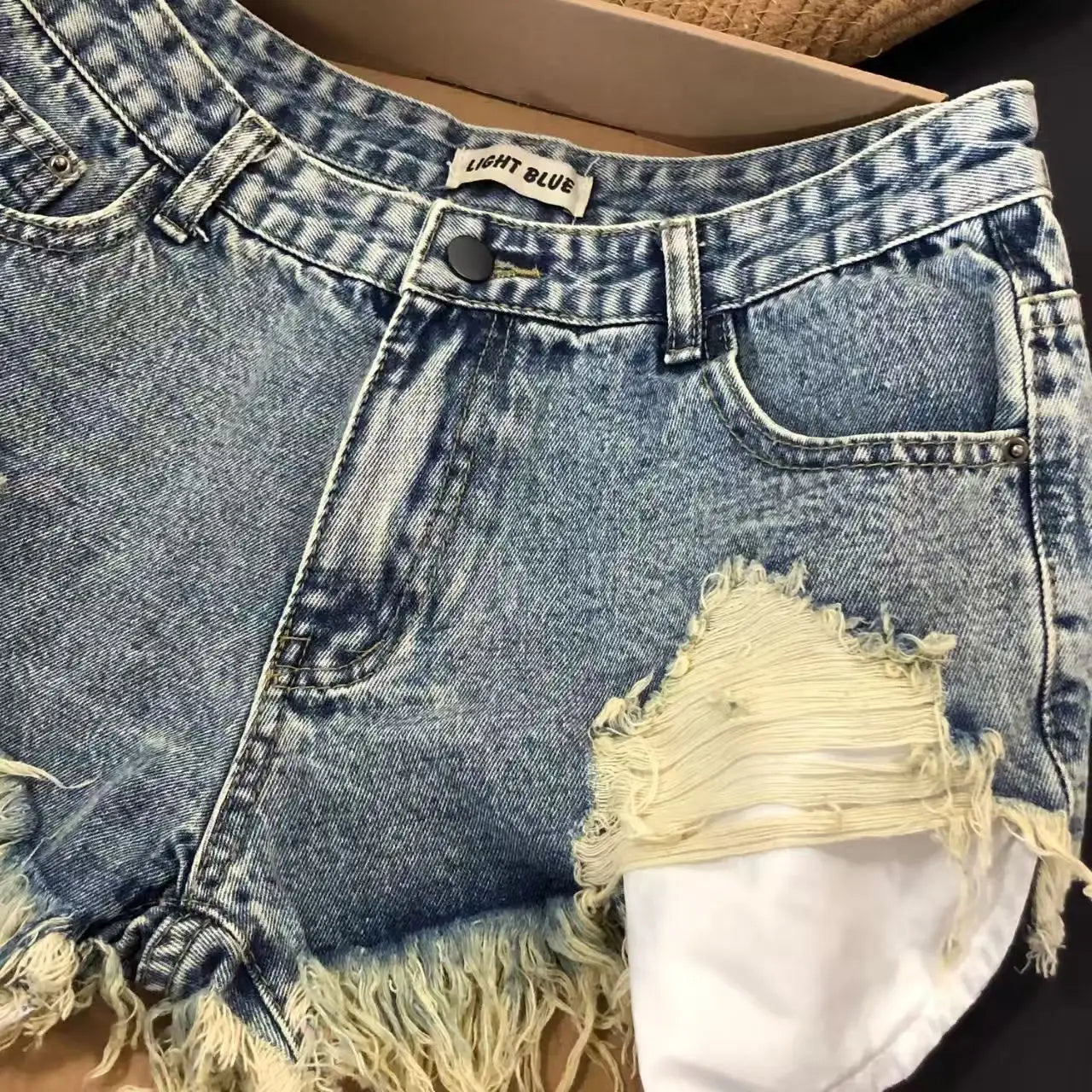 Ripped Fashion Denim Woman Shorts Jeans Summer 2026 New Thin Style High Waist A Line Slim Fit Sexy Hot Woman Shorts Lady Jeans
