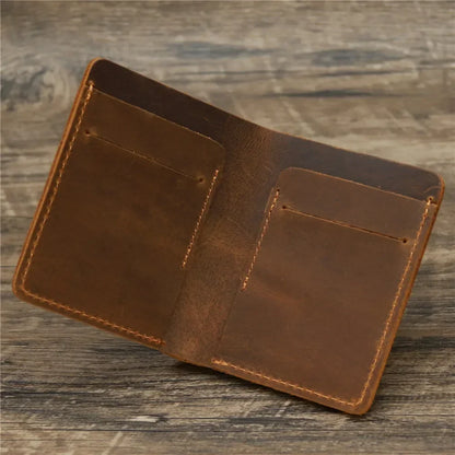 Men's Crazy Horse Leather Wallet, Genuine Leather Wallet, Card Bag, Simple Retro European and American Style, Mens Purse 2026