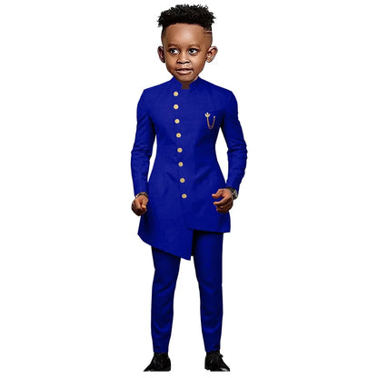 2025 Hot White Suit Set for Children 3T-14, Half Stand Formal Suits Tuxedo Pants Communion Jacket Trousers Party Outfit Kids