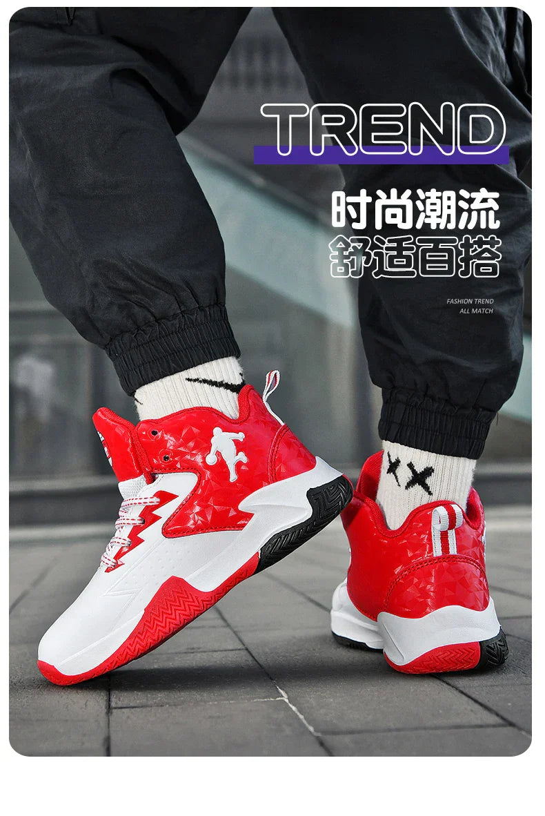 Children Basketball Shoes For Boys Girls Trainers High Top Sneakers Kids Training Shoes Outdoor Non-slip Children's Sports Shoes