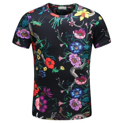 Men's And Women's Summer Casual T-shirts 3D Printed Shirts Retro Luxury Royal Flowers Street Fashion Oversized Clothing Tops