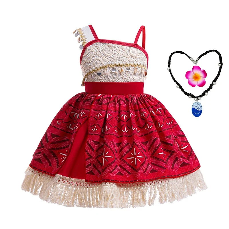 Newest Movie Disney Princess Moana 2 Dress Girls Cosplay Vaiana Carnival Party Ocean Adventure Costume Kids Fancy Clothes Outfit
