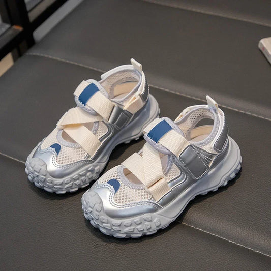Children Sports Sandals 2024 Summer New Girls Mesh Running Shoes Kids Fashion Versatile Princess Sports Shoes Wear-resistant