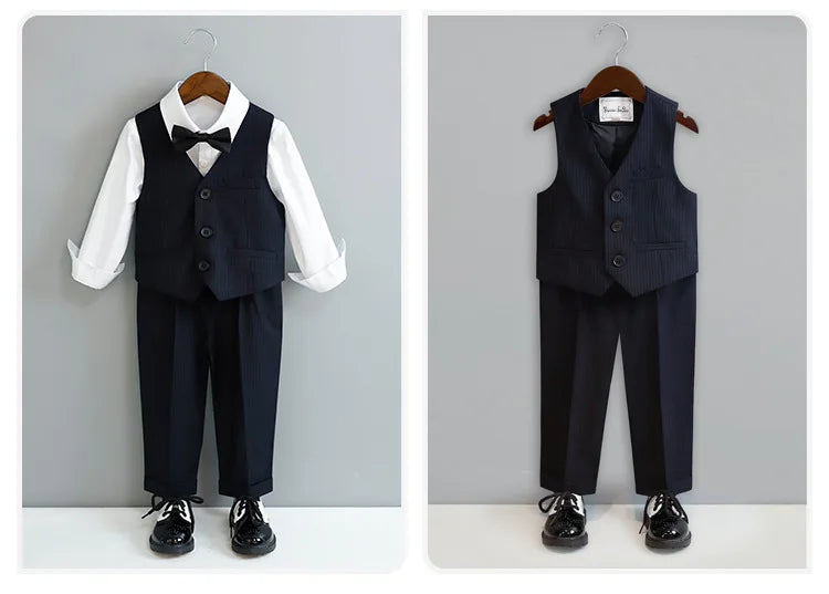 Kids 1 Year Black Birthday Dress Baby Boys Beautiful Photograph Suit Children Wedding Performance Piano Party Blazer Tuxedo Wear