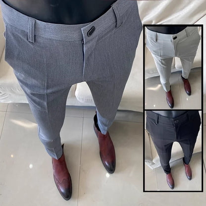 Summer Light Thin Men's Suit Pants 2026 New High Quality Men Formal Business Office Social Solid Color Slim Fit Casual Trousers
