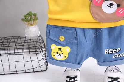 0-5Years New Baby Boys Girls Summer Clothes Sets Kids Cartoon Cotton T Shirt Shorts 2pcs/sets Children Clothing Tracksuits Set