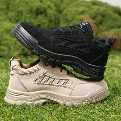 Fashion 2025 Plastic Toe Summer Breathable Labor Shoes Composite Toe Cap Indestructible Work Safety Boots Sneakers Male Footwear