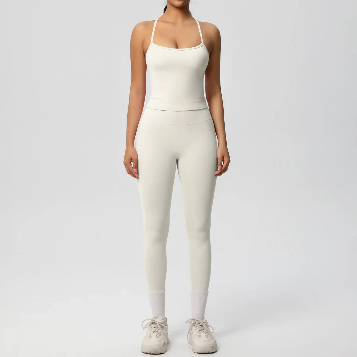 Halter Yoga Top Set Fitness Gym Suit Training Sleeveless Sport Gym Tops Crossover Back Sports Underwear  Tummy Control Slimming