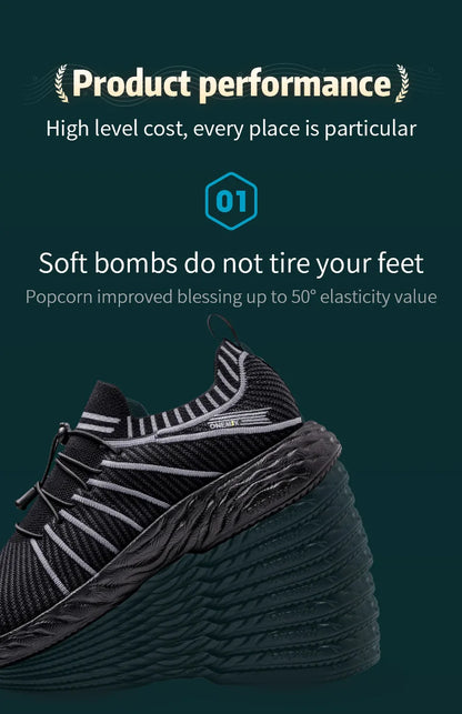 New Black Running Shoes for Men Waterproof Breathable Training Sneakers Male Outdoor Anti-Slip Trekking Sports Shoes