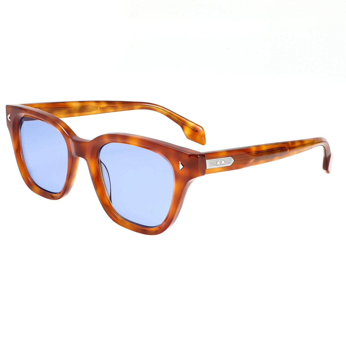 Retro Sunglasses Black Acetate Dark Red Temples UV400 Non-Polarized Rectangle Unisex Eyewear