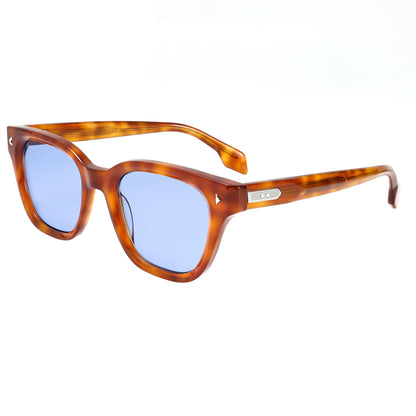 Retro Sunglasses Black Acetate Dark Red Temples UV400 Non-Polarized Rectangle Unisex Eyewear