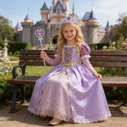 Rapunzel Purple Dress Princess Costume Sets Children Birthday Carnival Halloween Party Fancy Girls Ball Gown Cosplay Clothes