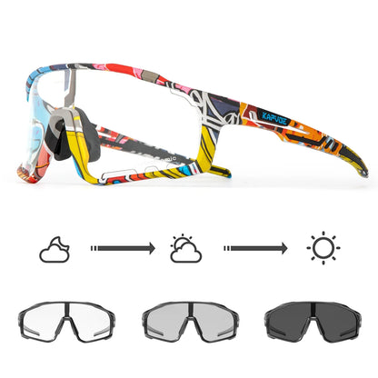 Color Photochromic Cycling Glasses MTB Sunglasses for Men Women Sport Speed Mountain Bike Bicycle Cycl Eyewear Goggle
