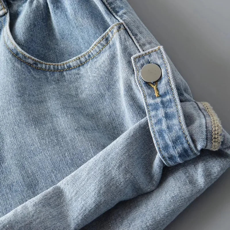 Shorts Basics Denims Women Jean High Waist Sexy Jeans Casual Buttons Pockets 2024 Summer Short Femme Denim Wide Leg Pants