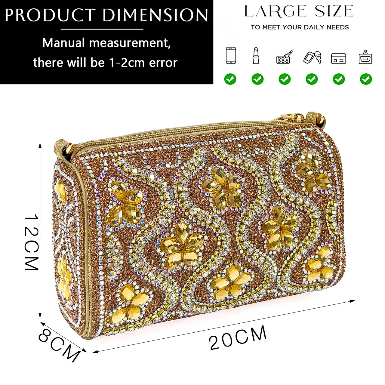 2024 Elegant Rhinestone Pointed-Toe Pumps With Matching Bag Set Large Capacity Bag for Women's Party High Heels