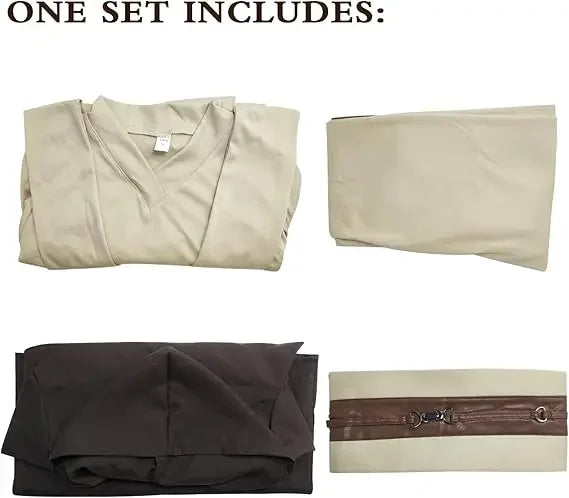 Kid Children Jedi Knight Cosplay Costume Obi Wan Kenobi Uniform Suit Anakin Skywalker  Robe Belt Halloween Carnival Party Suit
