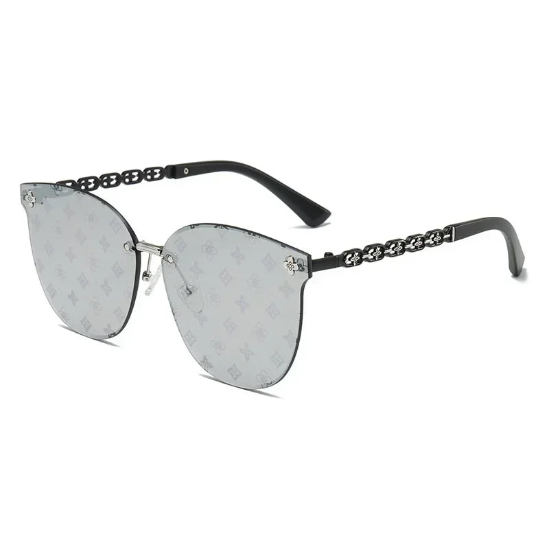 2025 Cat Eye Rimless Sunglasses Women New Fashion Luxury Brand Design Travel Sun Glasses Ladies Eyewear Shade UV400 Gafas De Sol