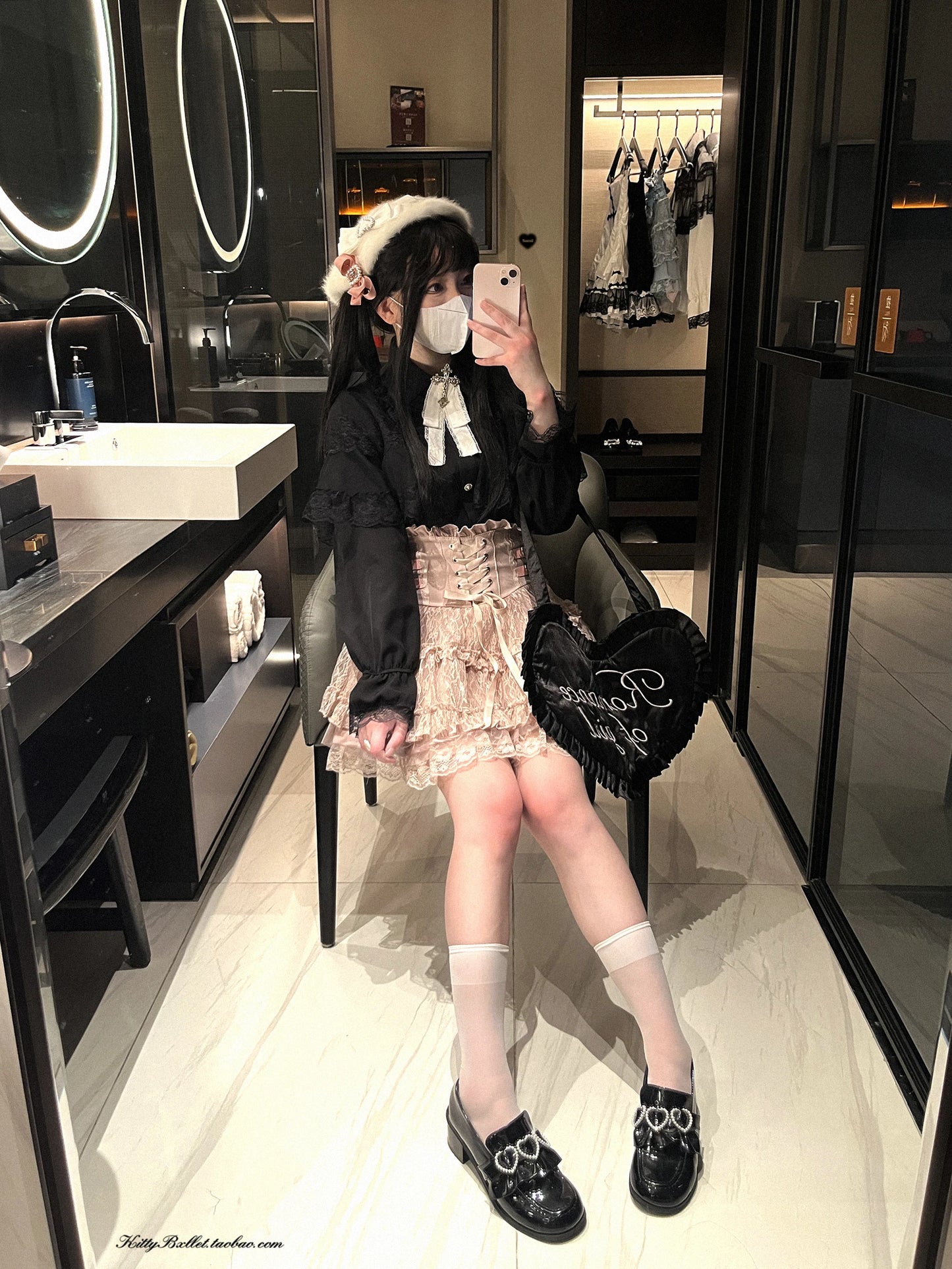 Japanese Original Lolita Lace Ruffle Edge Tied Bow High Waist Mini Skirt Spring Summer New Slim Waist Sweet Girl Y2k Skirt