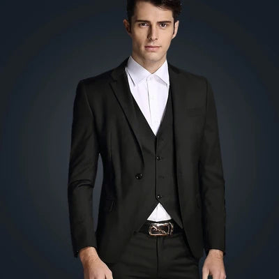 Blazers Pants Vest New Fashion Men Business Casual Suits / Male Solid Color Three Piece Sets Jacket Coat Trousers Waistcoat