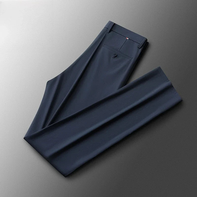 Brand Clothing 2026 Summer High Stretch Men's Casual Pants Quick Dry Business Straight Pants Thin Formal Suit Trousers Male 40