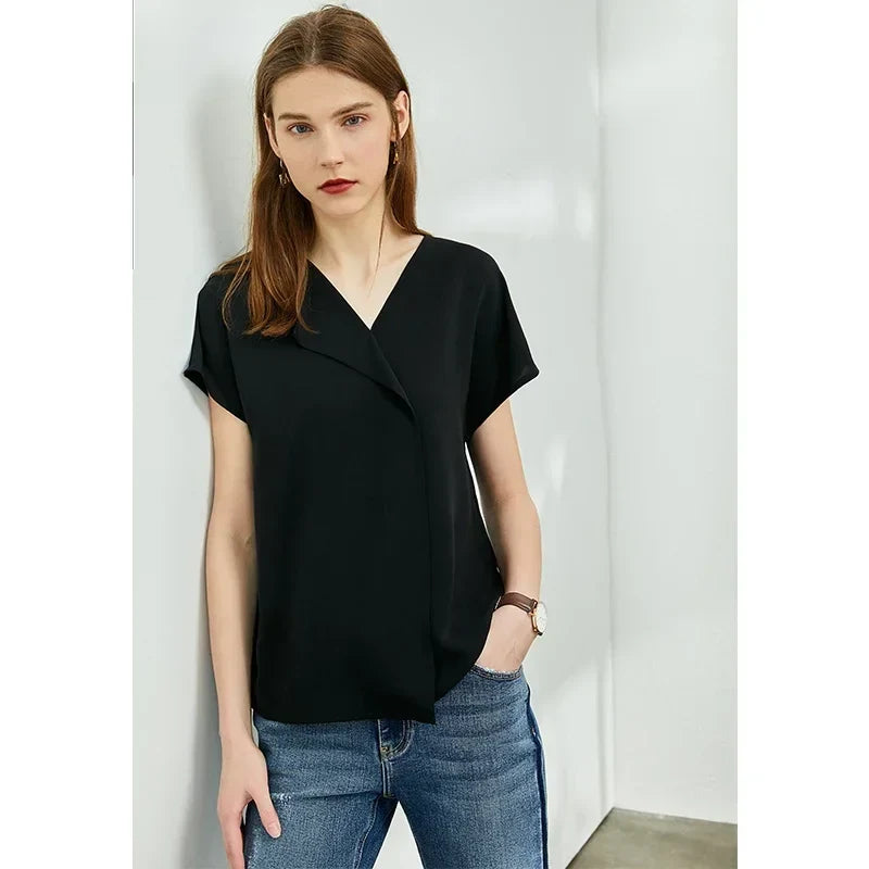 Minimalism Chiffon Shirts & Blouses New Elegant Youth Woman Blouses Loose Fashion Casual Chic Tops Female Clothing 12612024