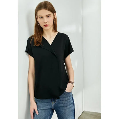 Minimalism Chiffon Shirts & Blouses New Elegant Youth Woman Blouses Loose Fashion Casual Chic Tops Female Clothing 12612024
