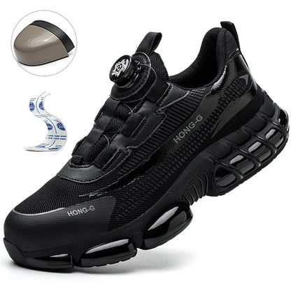 Rotating Button Safety Shoes Men Anti-smash Anti-puncture Work Shoes Fashion Men Safety Sport Shoes Security Protective BootsMen