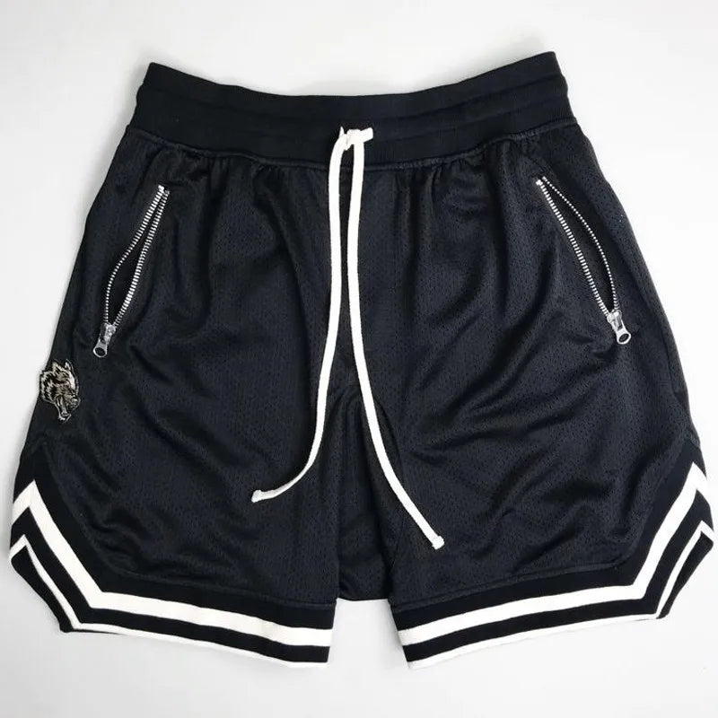 Mens Fire Red Shorts Casual Basketball Shorts Gym Fitness Short Joggers Shorts Workout Bodybuilding Breathable Board Shorts Male
