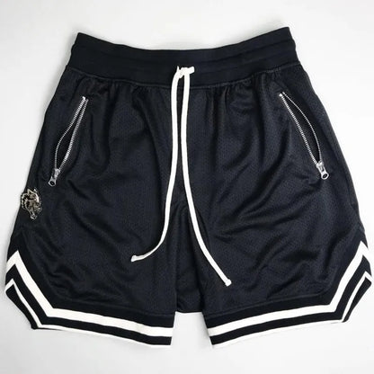 Mens Fire Red Shorts Casual Basketball Shorts Gym Fitness Short Joggers Shorts Workout Bodybuilding Breathable Board Shorts Male