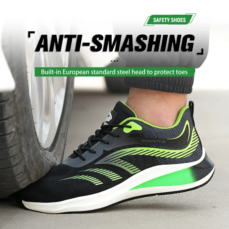 Steel Toe Sneakers Lightweight Anti-smash Anti-puncture Man Breathable Work Safety Boots New 2024 Fashion Men Safety Shoes