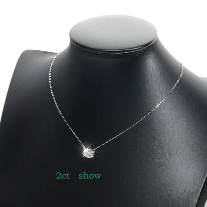 14K Plated 1-3CT Moissanite Necklaces Pendant Women Girls Birthday Gift Chain Lab Diamond Jewelry 925 Sterling Silver GRA