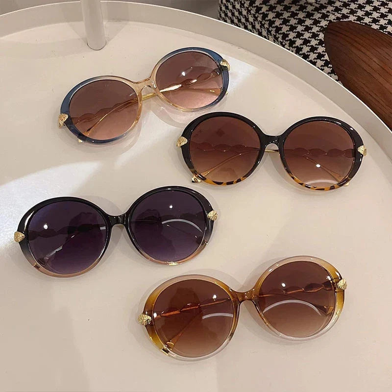 Round Sunglasses Women 2023 Oversized Luxury Fashion Glasses  Vintage Shades Retro Lunette De Soleil Femme Gafas De Sol Mujer