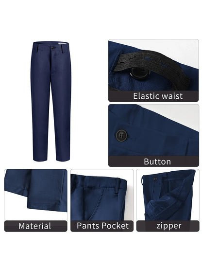 Boys' 2-Piece Suit Set with Vest and Formal Trousers Wedding Formal Attire Children's and Teenage Clothing Suit Sizes 4-16Y