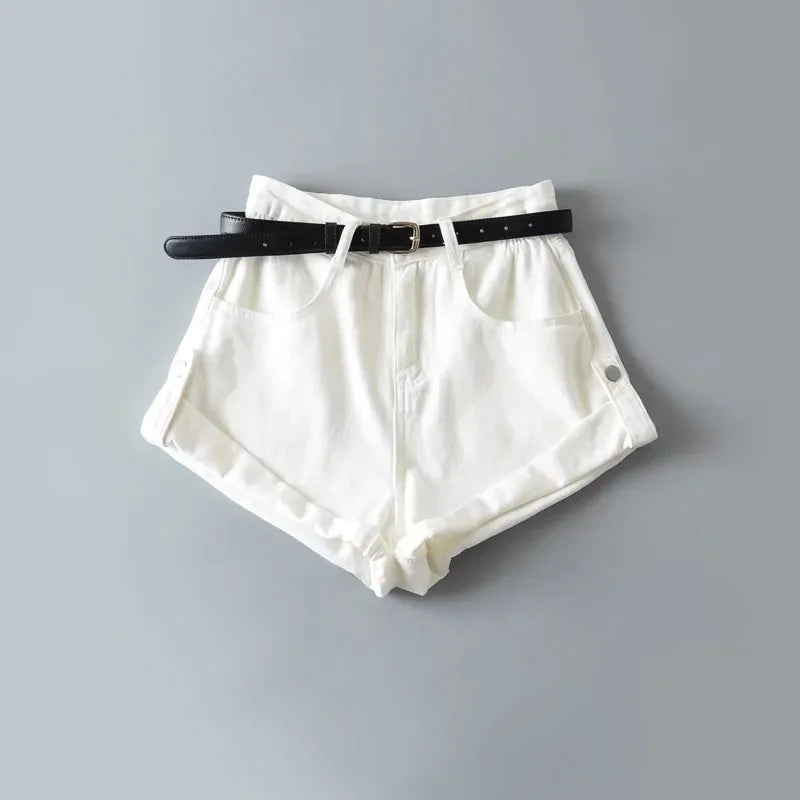 Shorts Basics Denims Women Jean High Waist Sexy Jeans Casual Buttons Pockets 2024 Summer Short Femme Denim Wide Leg Pants